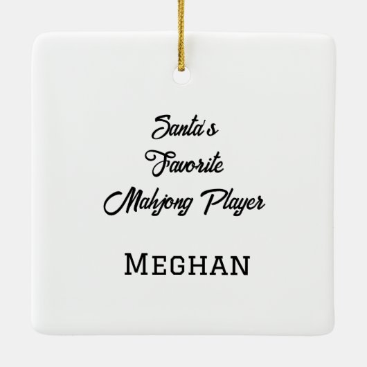 Gepersonaliseerde Santa's Favoriete Mahjong Speler Keramisch Ornament (Achterkant)