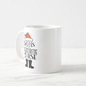 Gepersonaliseerde Santa's Favoriete Nurse Mok (Voorkant links)
