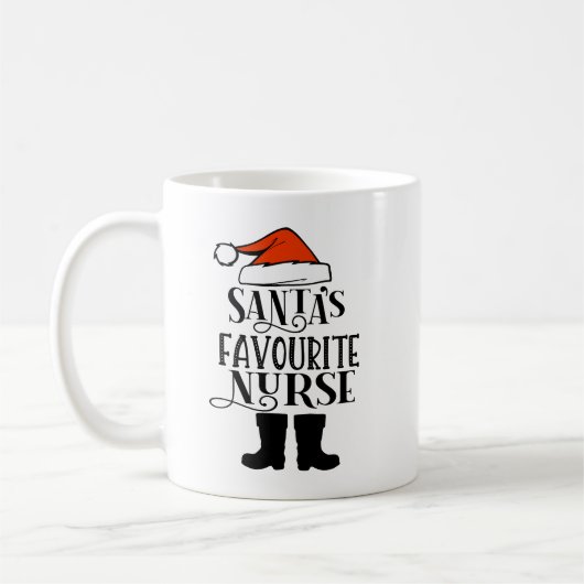 Gepersonaliseerde Santa's Favoriete Nurse Mok (Links)