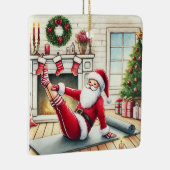 Gepersonaliseerde Santa's favoriete Pilates-instru Keramisch Ornament (Rechts)