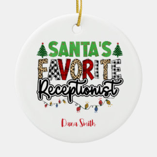 Gepersonaliseerde Santa's favoriete receptioniste Keramisch Ornament