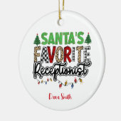 Gepersonaliseerde Santa's favoriete receptioniste Keramisch Ornament (Links)