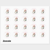 Gepersonaliseerde  Santa's Favoriete Roze Xmas Ronde Sticker (Vel)