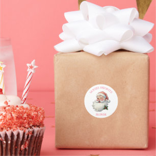 Gepersonaliseerde  Santa's Favoriete Roze Xmas Ronde Sticker