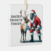Gepersonaliseerde Santa's favoriete schermer Keramisch Ornament (Rechts)