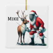 Gepersonaliseerde Santa's favoriete schermer Keramisch Ornament (Achterkant)