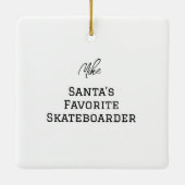 Gepersonaliseerde Santa's favoriete skateboarder Keramisch Ornament (Achterkant)