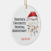 Gepersonaliseerde Santa's favoriete tandheelkundig Keramisch Ornament (Rechts)
