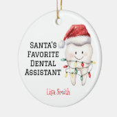 Gepersonaliseerde Santa's favoriete tandheelkundig Keramisch Ornament (Links)