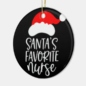 Gepersonaliseerde Santa's favoriete verpleegster Keramisch Ornament (Links)