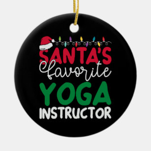 Gepersonaliseerde Santa's favoriete Yoga Instructe Keramisch Ornament