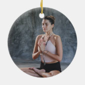 Gepersonaliseerde Santa's favoriete Yoga Instructe Keramisch Ornament (Achterkant)