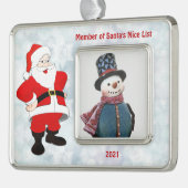 Gepersonaliseerde Santa's Nice List Foto Ornament (Links)