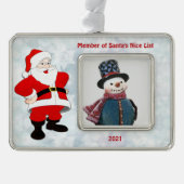 Gepersonaliseerde Santa's Nice List Foto Ornament (Voorkant)