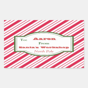 Gepersonaliseerde Santa's Workshop Gift Label Stic