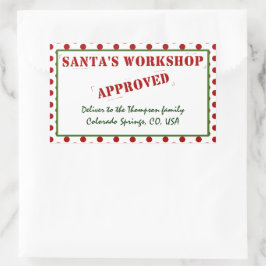Gepersonaliseerde Santa's Workshop goedgekeurd & g Rechthoekige Sticker