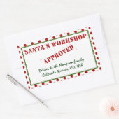 Gepersonaliseerde Santa's Workshop goedgekeurd & g Rechthoekige Sticker (Envelop)