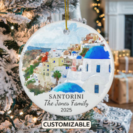 Gepersonaliseerde Santorini Ornament, Griekenland  Keramisch Ornament