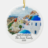 Gepersonaliseerde Santorini Ornament, Griekenland Keramisch Ornament (Voorkant)