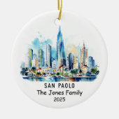 Gepersonaliseerde São Paolo Ornament, Brazilië Keramisch Ornament (Voorkant)