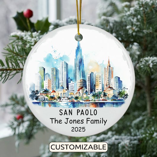 Gepersonaliseerde São Paolo Ornament, Brazilië Keramisch Ornament