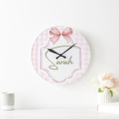 Gepersonaliseerde Sarah Baby Girl Nursery Bow & Gi Grote Klok (Huis)