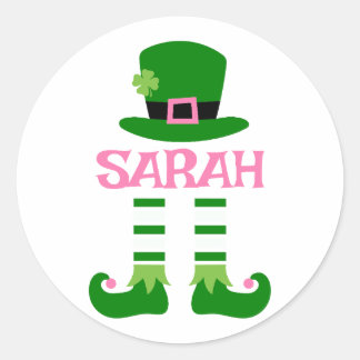 Gepersonaliseerde Sarah St. Patrick's Day Shirt Ronde Sticker
