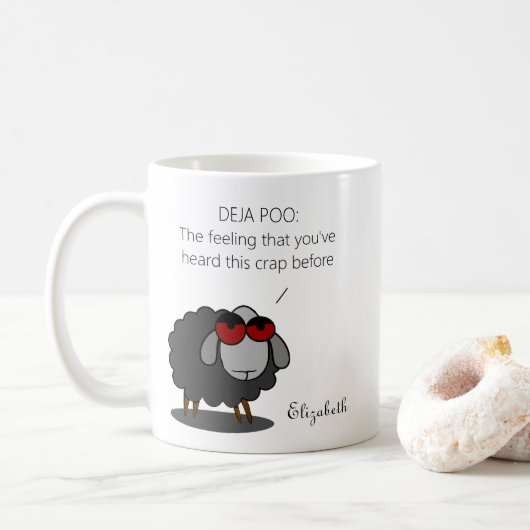 Gepersonaliseerde sarcasme Funny Deja Vu POO Humor Koffiemok (Met donut)