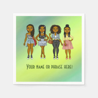 Gepersonaliseerde Sassy Diva Vrouwen Groen Ombré Servet