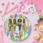 Gepersonaliseerde Sassy Diva Vrouwen Multikleurig Papieren Bordje (Feest)