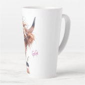 Gepersonaliseerde Sassy Highland Koe Latte Mok (Rechterhoek)