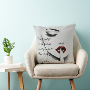 Gepersonaliseerde Sassy Quote Rode Lippen Beauty G Kussen
