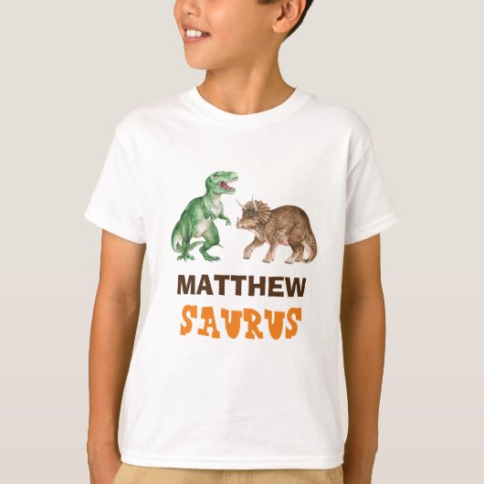 Gepersonaliseerde Saurus T-Shirt (Voorkant)