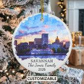 Gepersonaliseerde Savannah Ornament, Georgia Keramisch Ornament