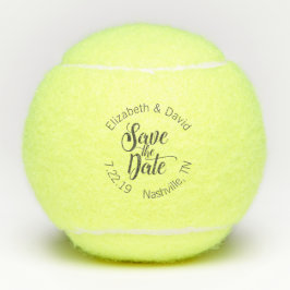 Gepersonaliseerde save the date bruiloft tennisballen