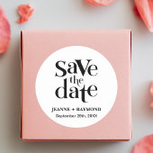 Gepersonaliseerde Save The Date Huwelijksaankondig Ronde Sticker