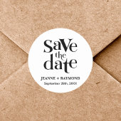 Gepersonaliseerde Save The Date Huwelijksaankondig Ronde Sticker