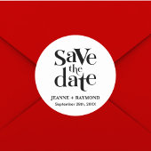 Gepersonaliseerde Save The Date Huwelijksaankondig Ronde Sticker