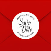 Gepersonaliseerde Save The Date Huwelijksaankondig Ronde Sticker