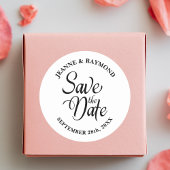 Gepersonaliseerde Save The Date Huwelijksaankondig Ronde Sticker