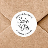 Gepersonaliseerde Save The Date Huwelijksaankondig Ronde Sticker