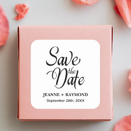 Gepersonaliseerde Save The Date Huwelijksaankondig Vierkante Sticker