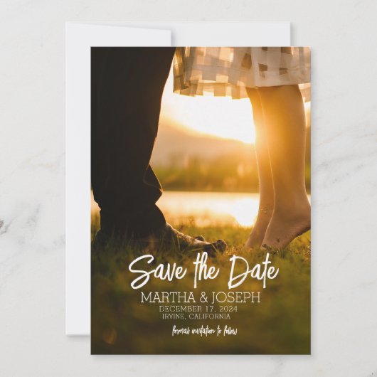 Gepersonaliseerde Save the Date Invitation-Sjabloo Kaart (Voorkant)