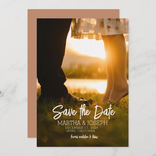 Gepersonaliseerde Save the Date Invitation-Sjabloo Kaart (Voorkant / Achterkant)