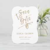 Gepersonaliseerde Save the Date Minimalistische Sj Kaart (Staand voorkant)