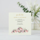 Gepersonaliseerde Save the Date rozenboeket (Staand voorkant)