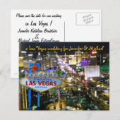 Gepersonaliseerde Save the Date Vegas Wedding Aankondigingskaart (Voorkant / Achterkant)