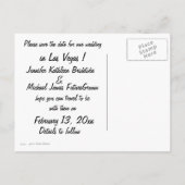 Gepersonaliseerde Save the Date Vegas Wedding Aankondigingskaart (Achterkant)