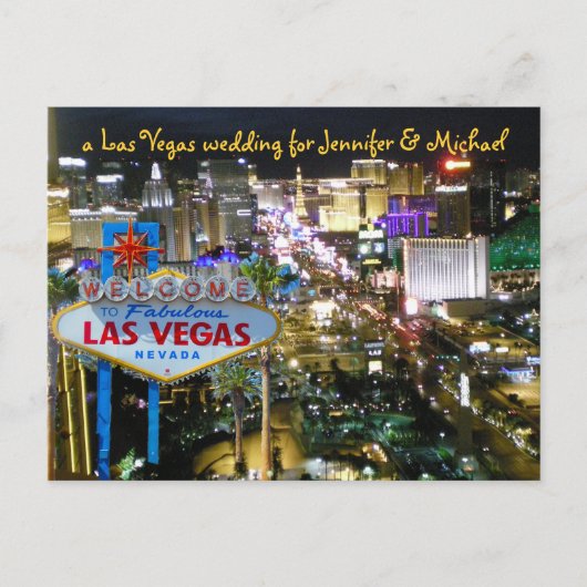 Gepersonaliseerde Save the Date Vegas Wedding Aankondigingskaart (Voorkant)