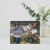 Gepersonaliseerde Save the Date Vegas Wedding Aankondigingskaart (Staand voorkant)